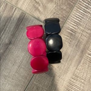Pink and Black Bracelets
